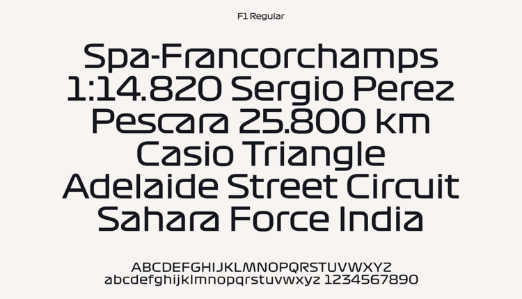 F1 typography Regular - Image from https://www.creativereview.co.uk