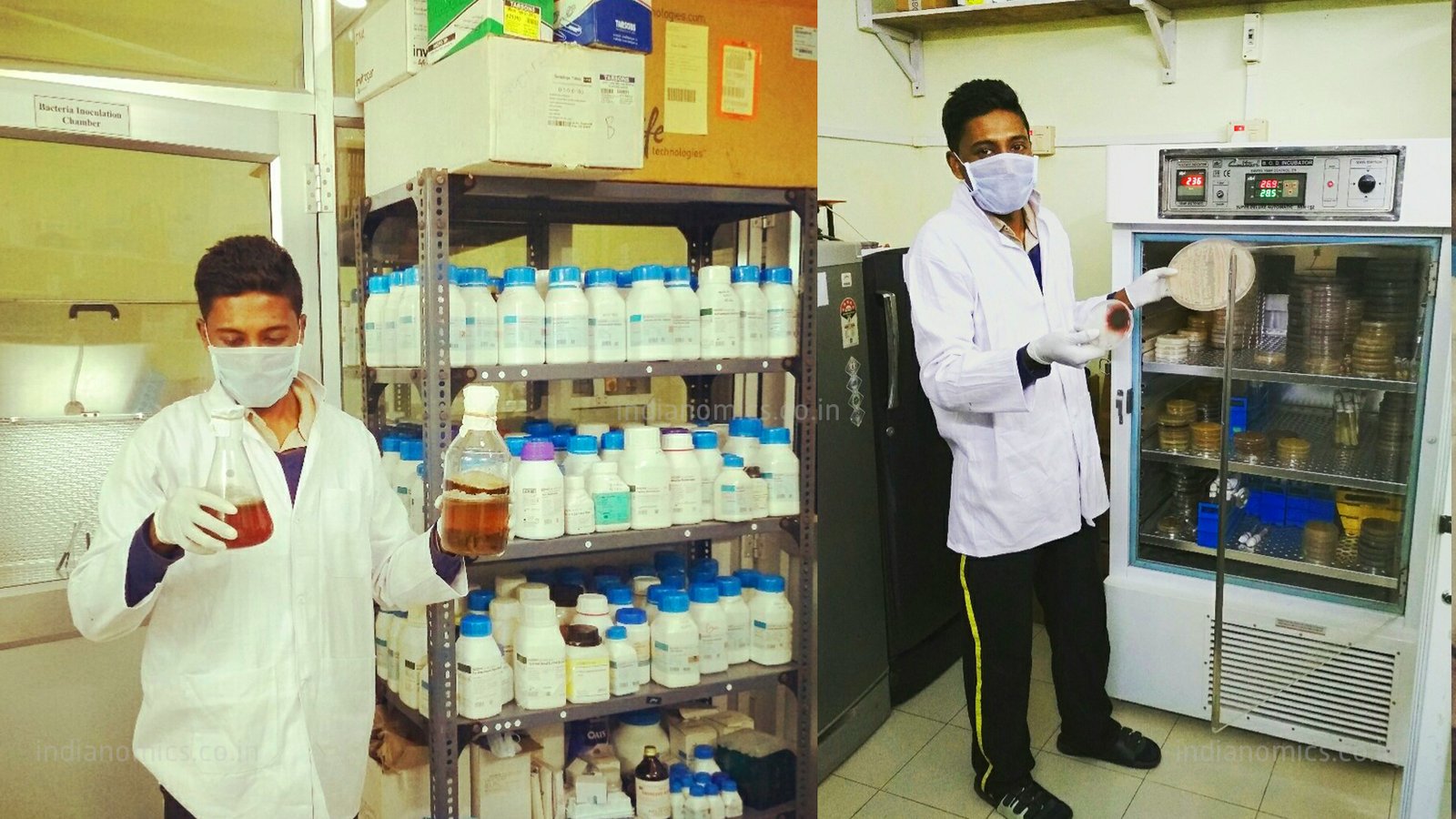 Vincent in his lab, Lab and Equipment, University of Mizoram