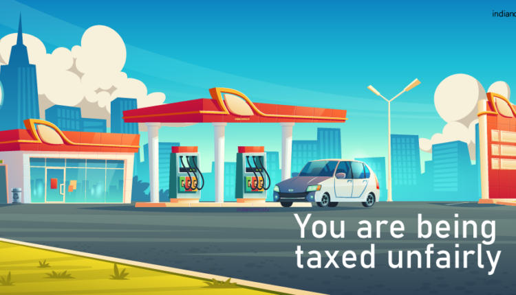 You are being taxed unfairly – A unmanned car at petrol pump